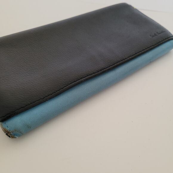 Paul Smith Love Letter Cow Leather Wallet Black Blue Boho Designer Large Envelop - Picture 10 of 13